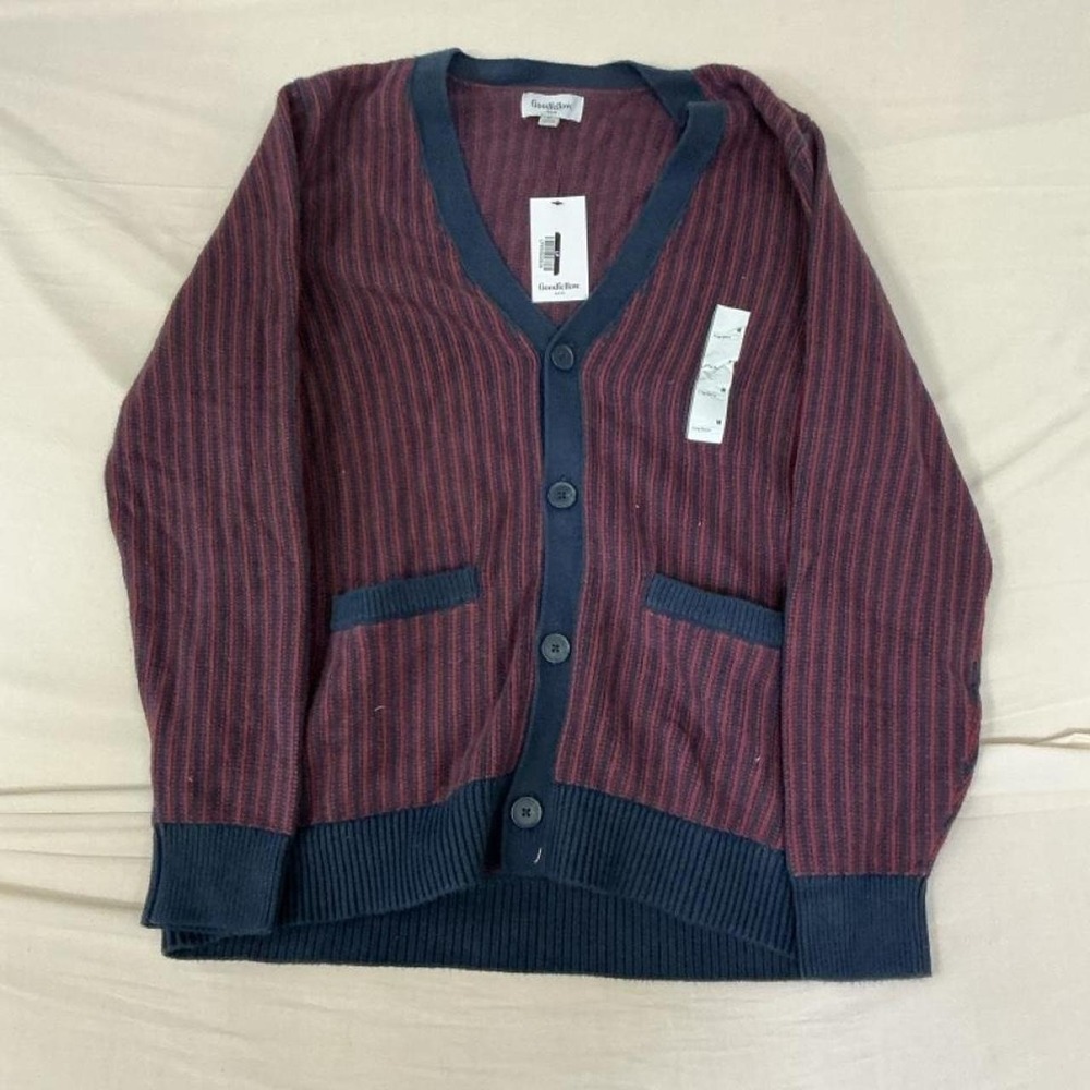 Goodfellow & Co Striped Cardigan Sweater – Men's Medium – NWT 🍷